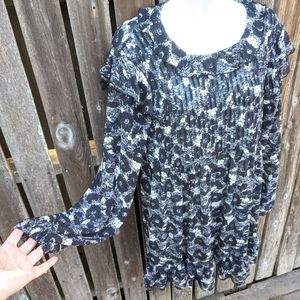 Free People Dress S Nwt Black Sheer Flowy Fall